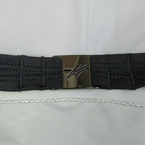 Kenneth Cole Black & White Swimsuit Womens Sz S 1 Pc Geometric Removable Strap - Picture 5 of 7